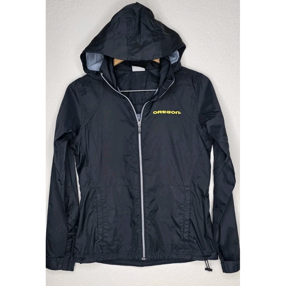 Columbia Oregon Ducks Jacket Women S Embroidered Windbreaker Full Zip Black